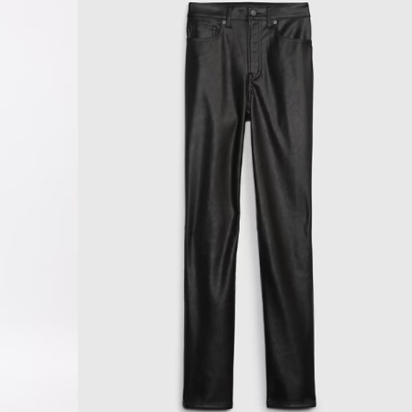 High Rise Vegan Leather Vintage Slim Pants (Gap) - Picture 2 of 3